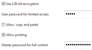 128-bit password protection options