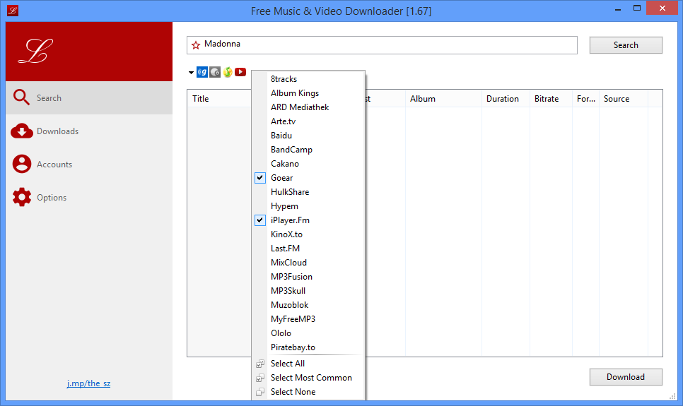 Free Music & Video Downloader 2.56 Provider